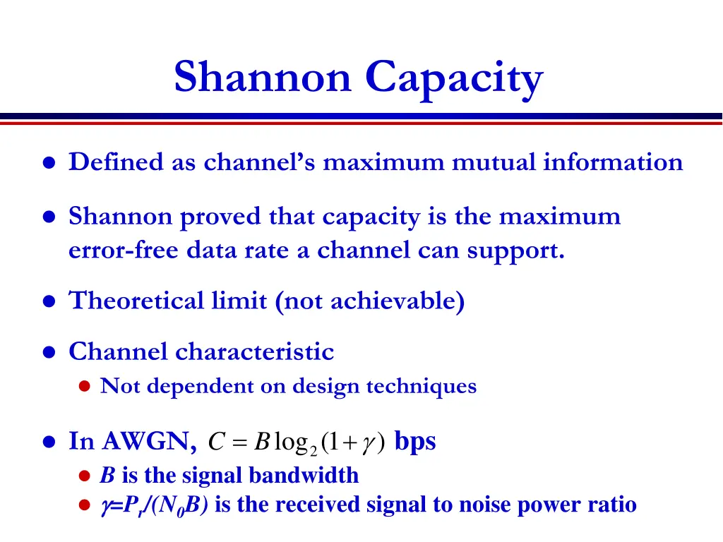 shannon capacity