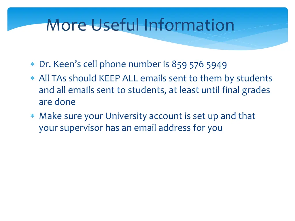 more useful information