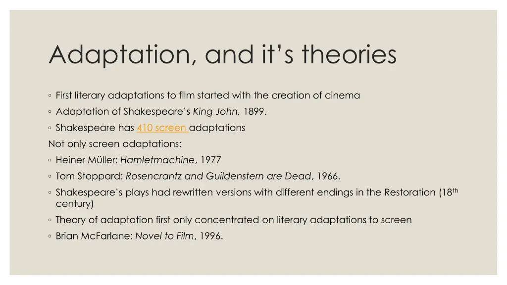 adaptation and it s theories