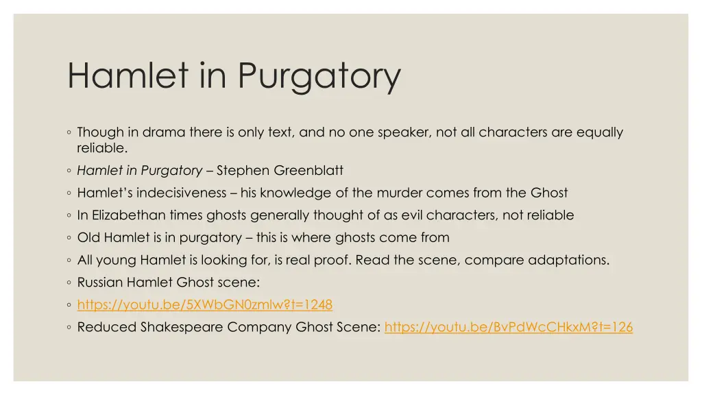 hamlet in purgatory