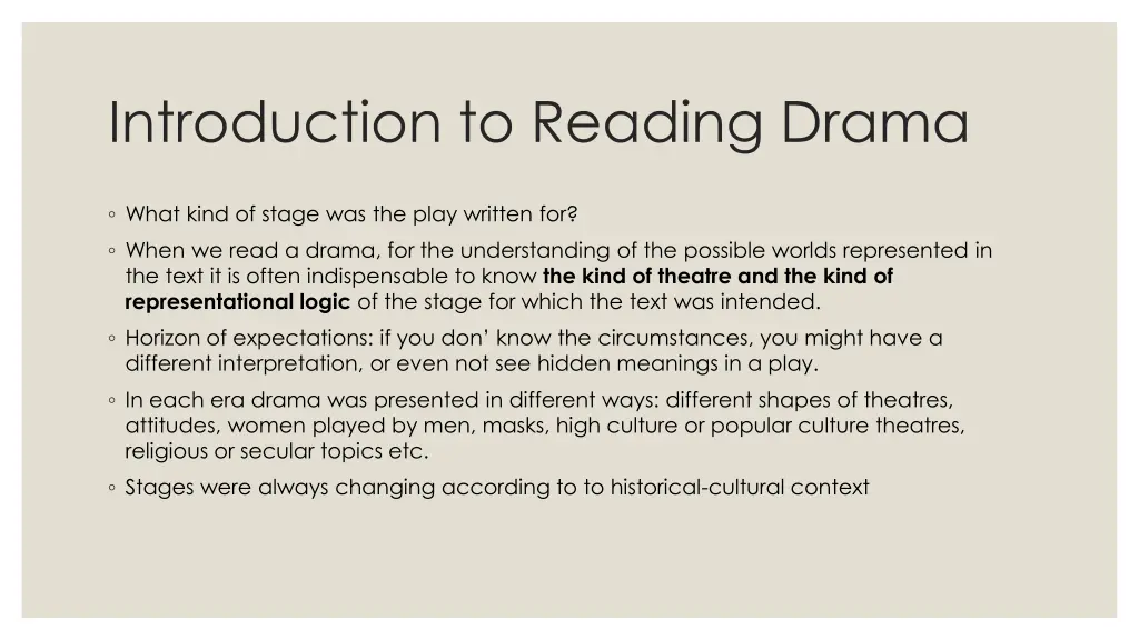 introduction to reading drama 1