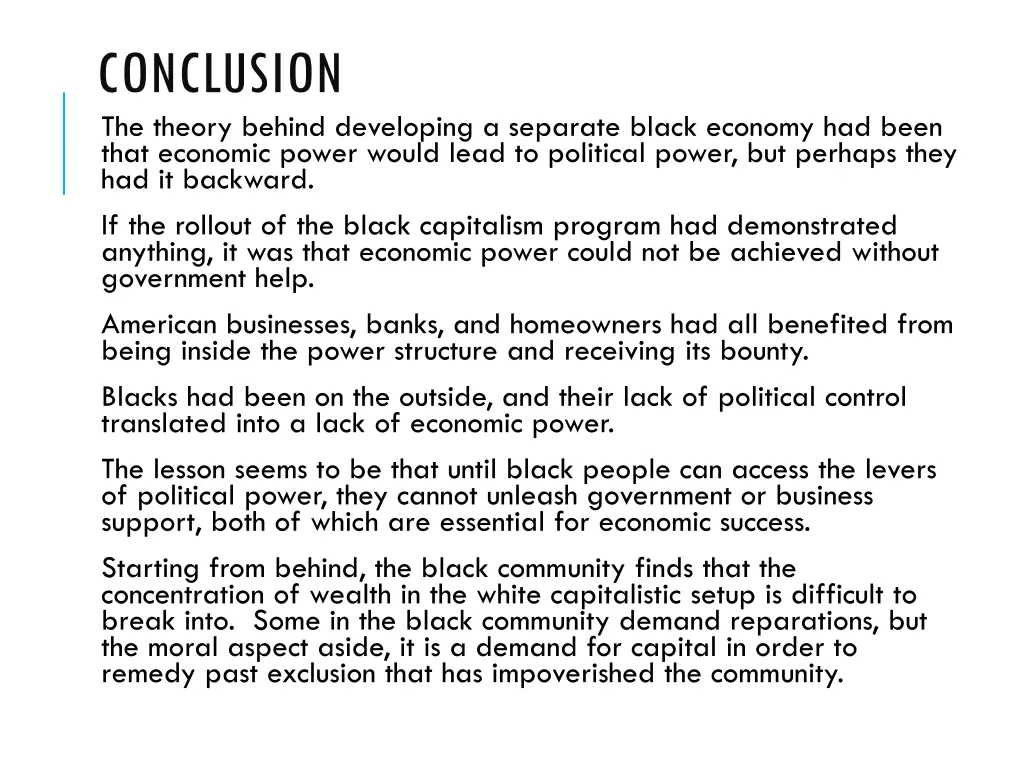 conclusion the theory behind developing