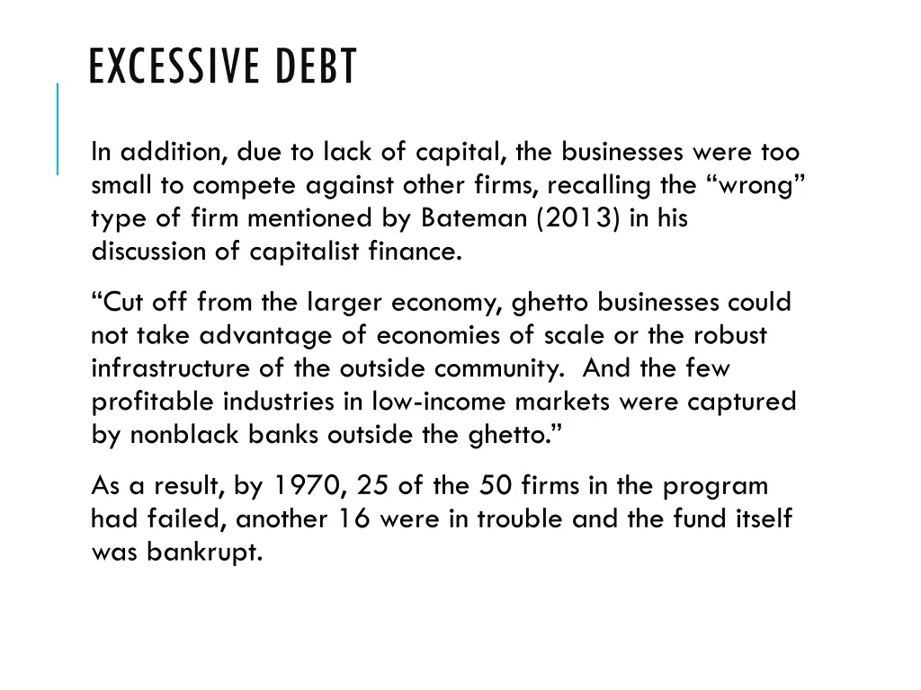 excessive debt