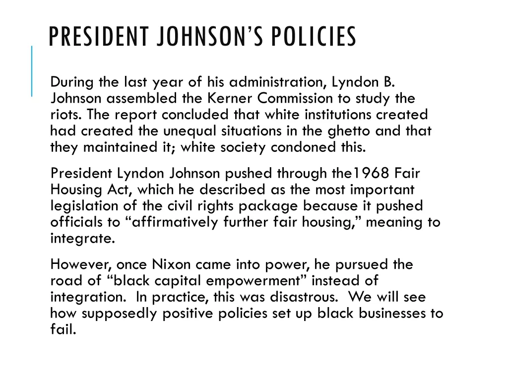 president johnson s policies