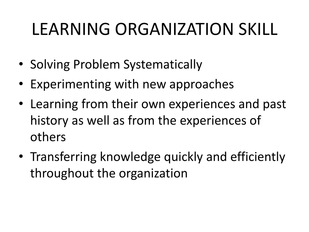 learning organization skill
