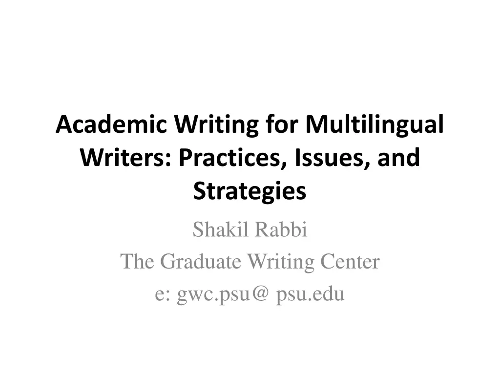 academic writing for multilingual writers