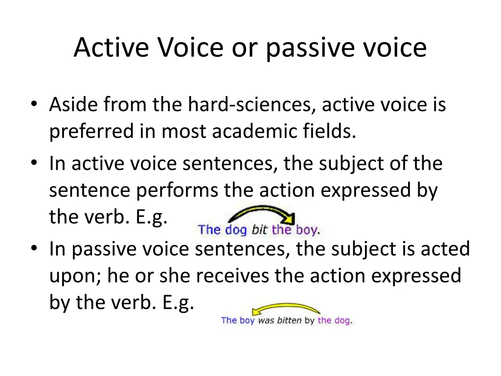 active voice or passive voice