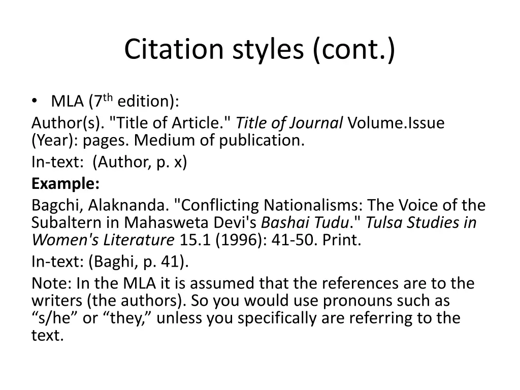 citation styles cont