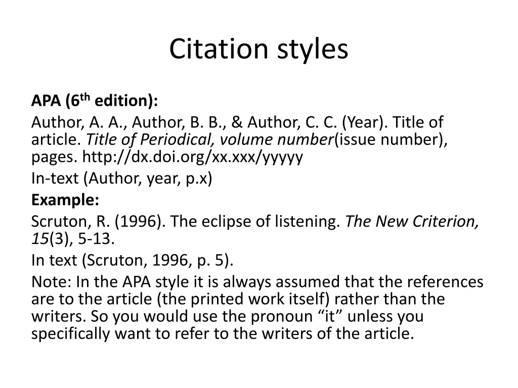 citation styles
