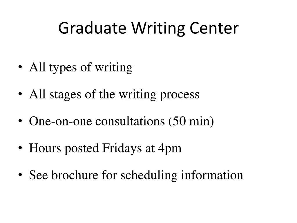 graduate writing center