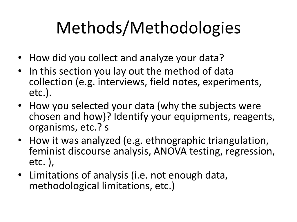 methods methodologies