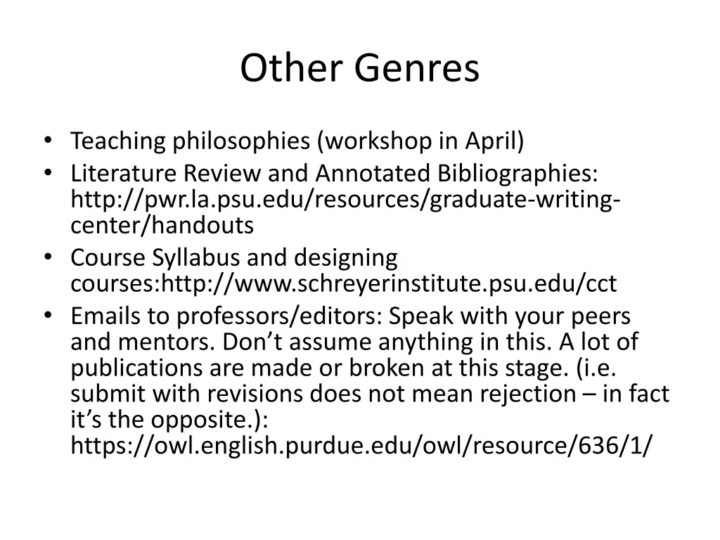 other genres