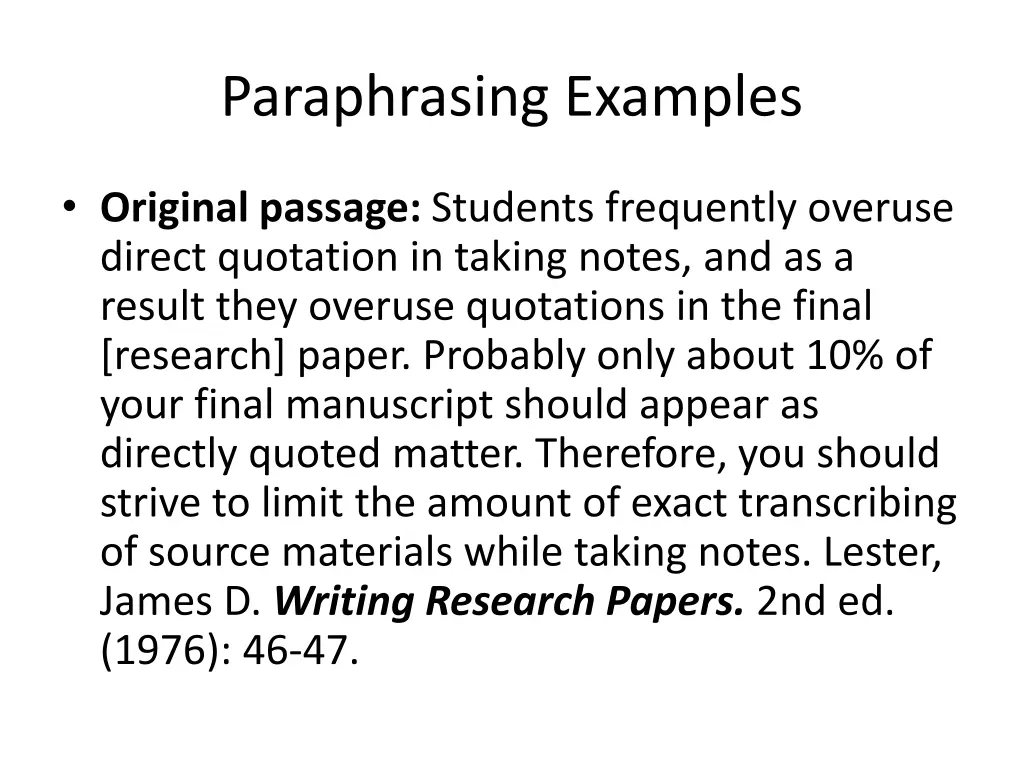 paraphrasing examples