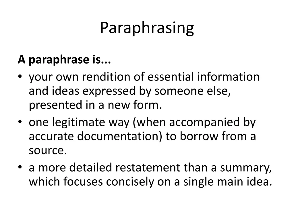 paraphrasing