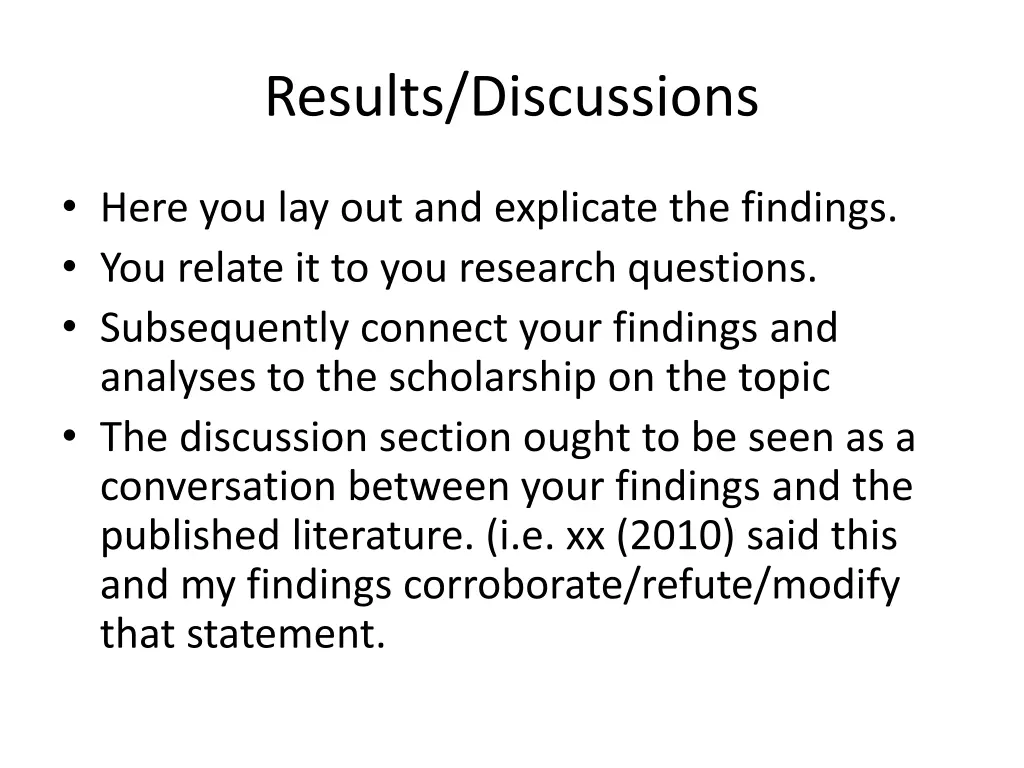 results discussions