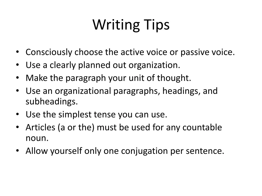 writing tips