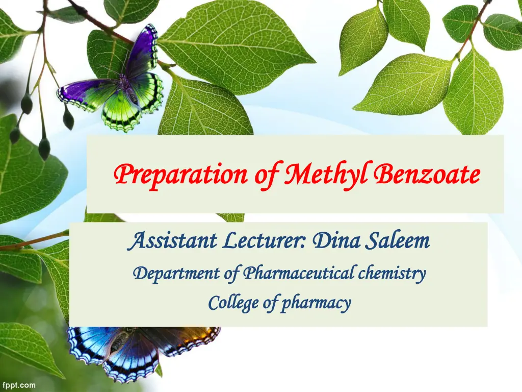 preparation of methyl benzoate preparation