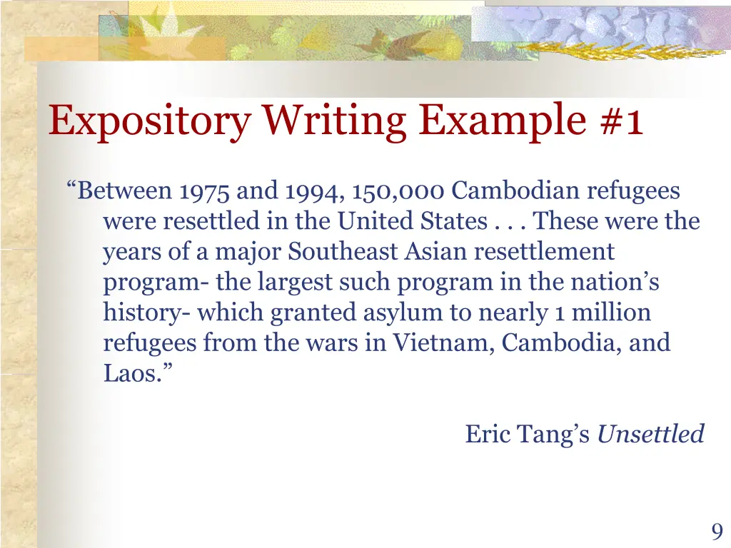 expository writing example 1