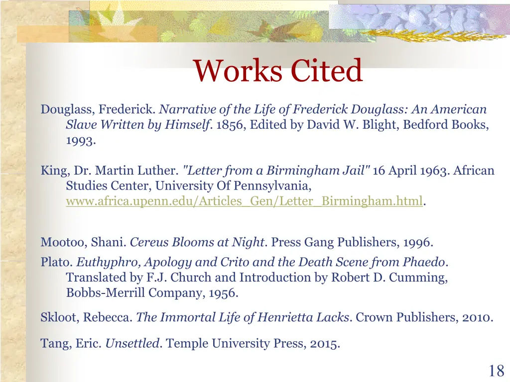 works cited