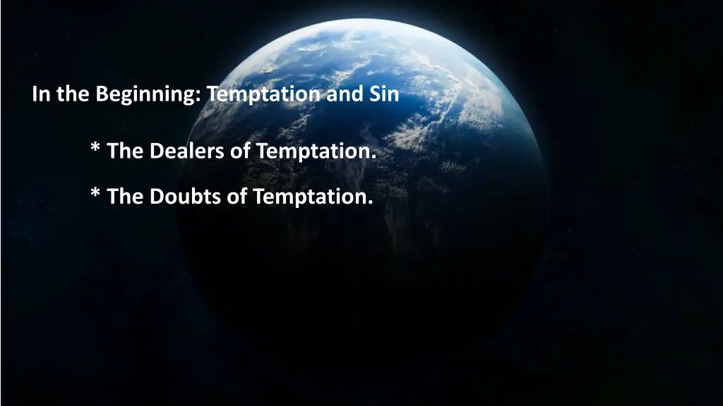 in the beginning temptation and sin 1