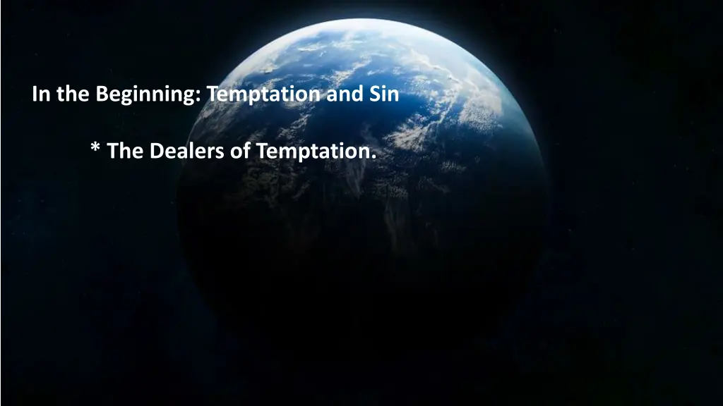in the beginning temptation and sin