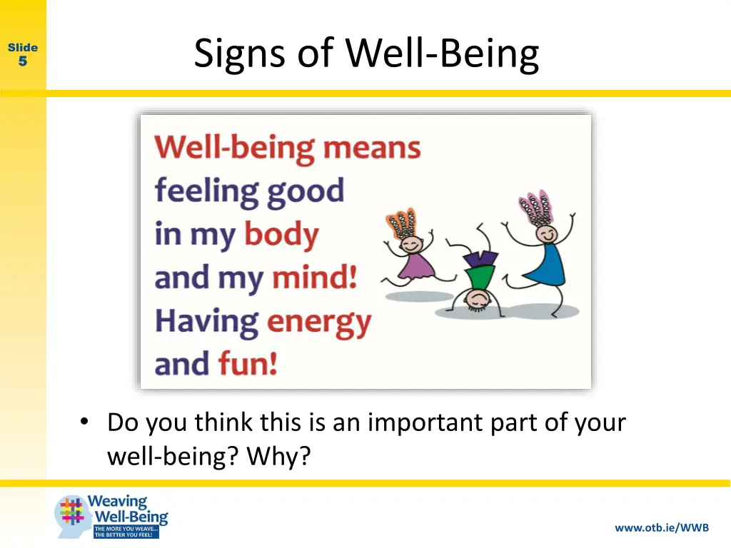 signs of well being