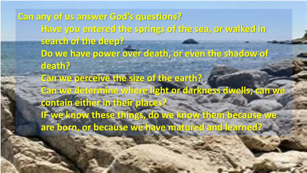 can any of us answer god s questions have