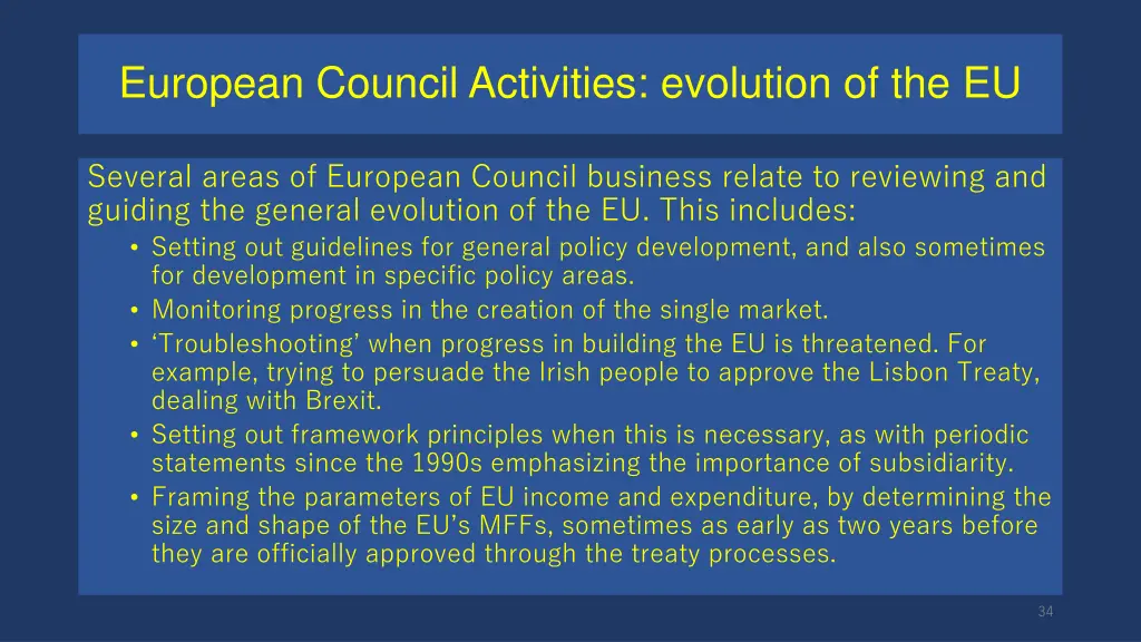 european council activities evolution of the eu