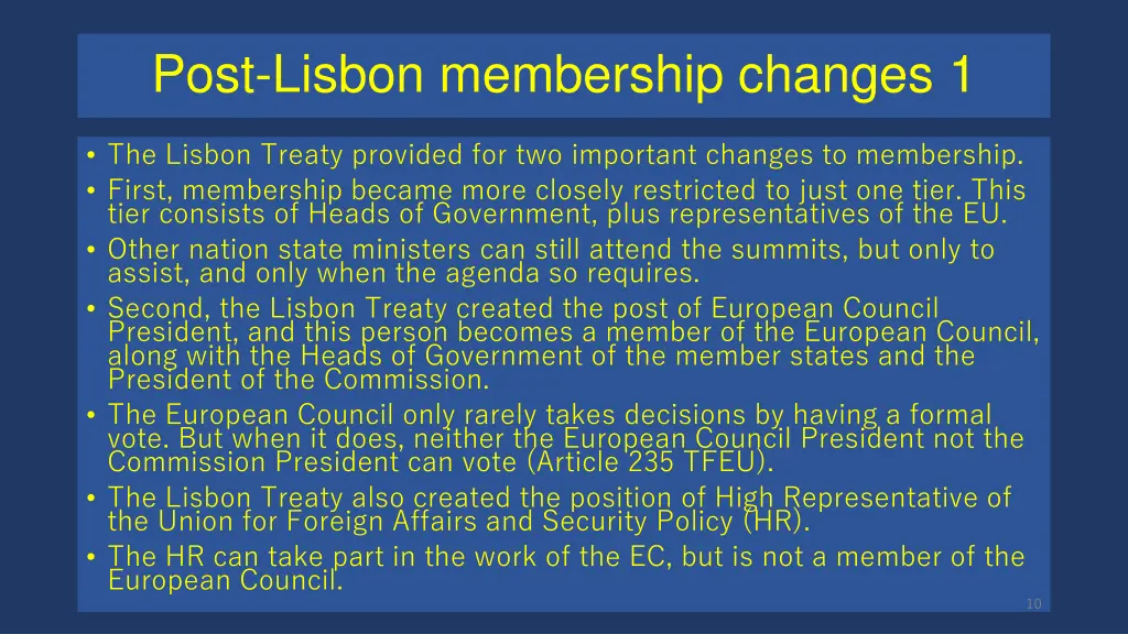 post lisbon membership changes 1