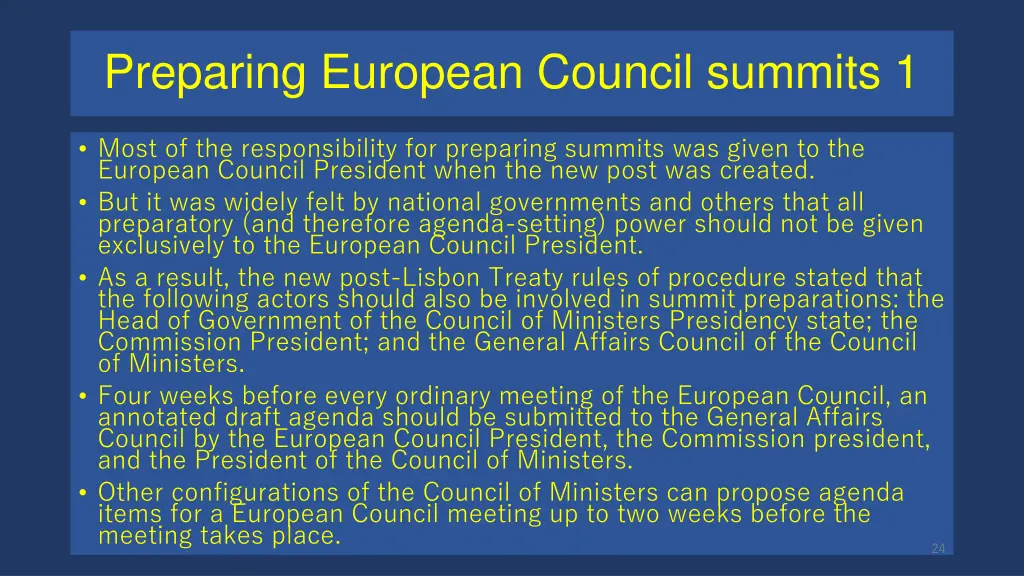preparing european council summits 1