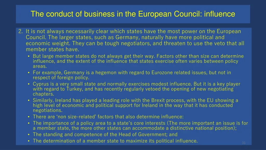 the conduct of business in the european council 1