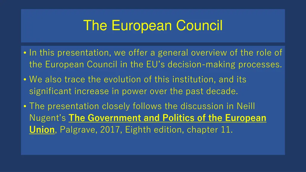 the european council 1