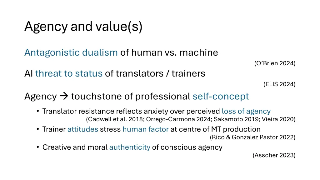 agency and value s 1