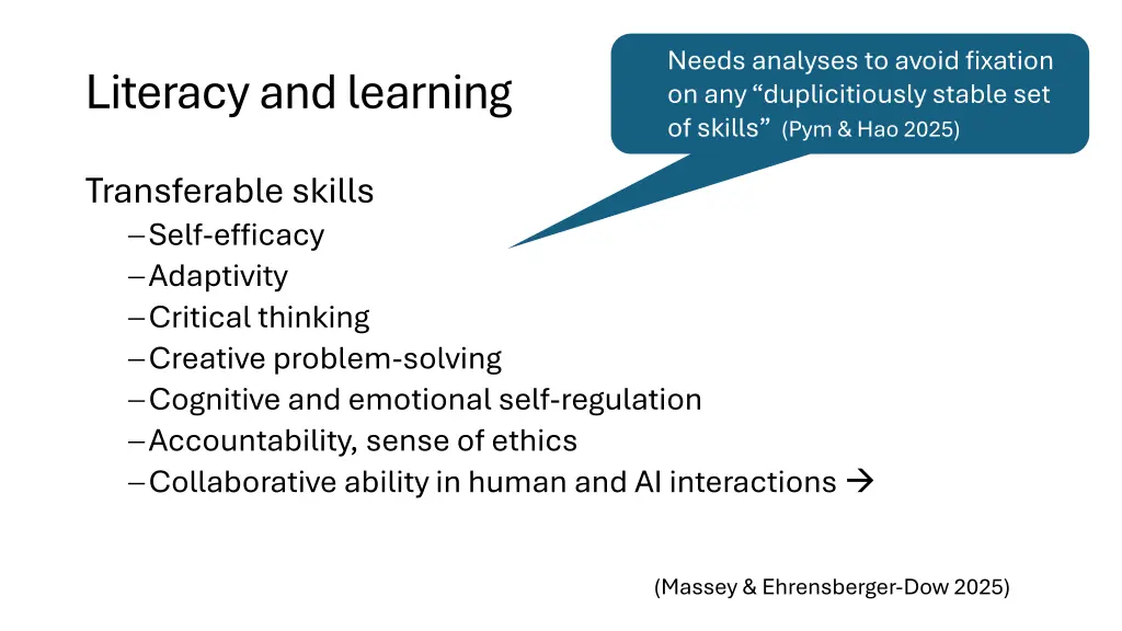 needs analyses to avoid fixation