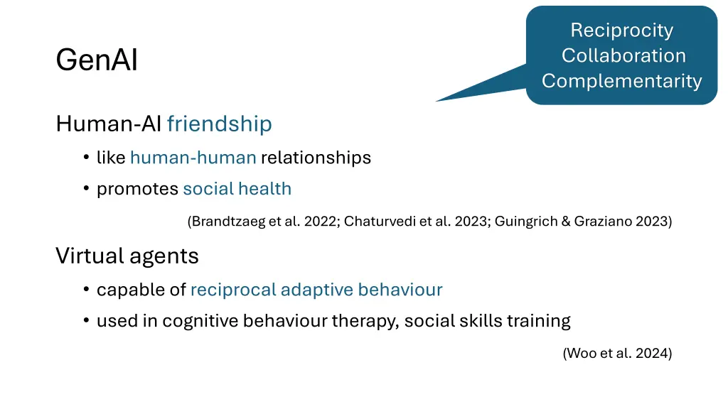 reciprocity collaboration complementarity