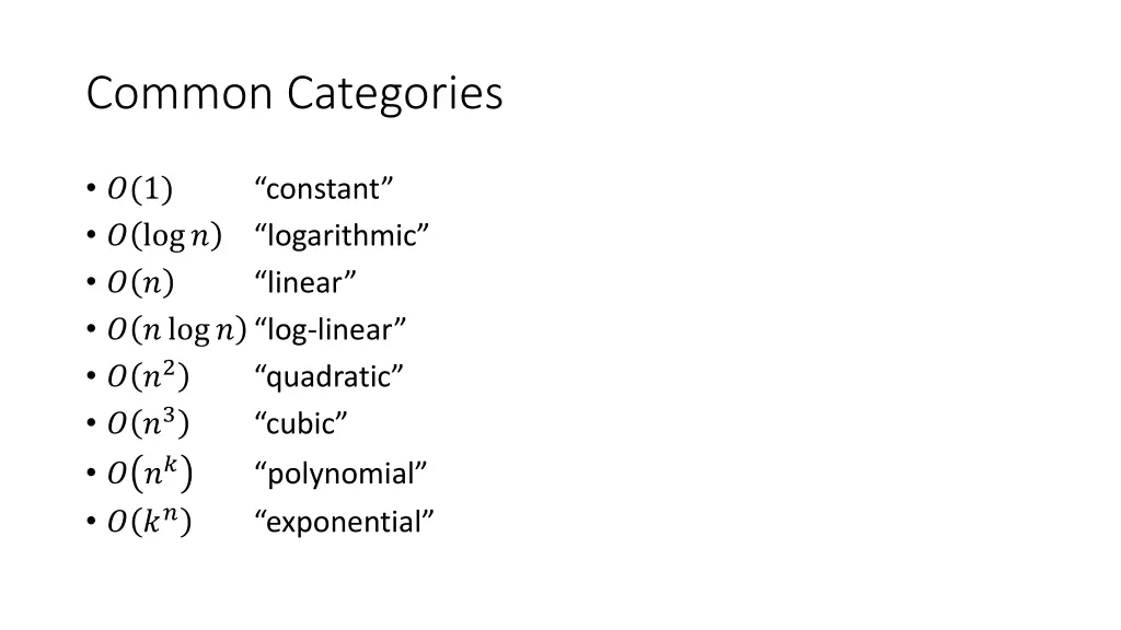 common categories