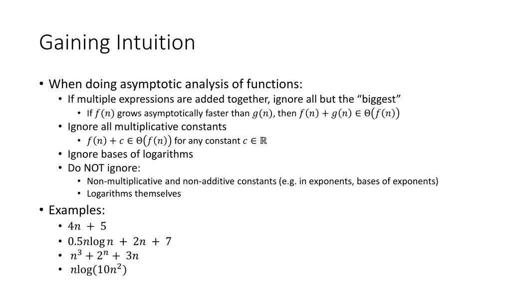 gaining intuition