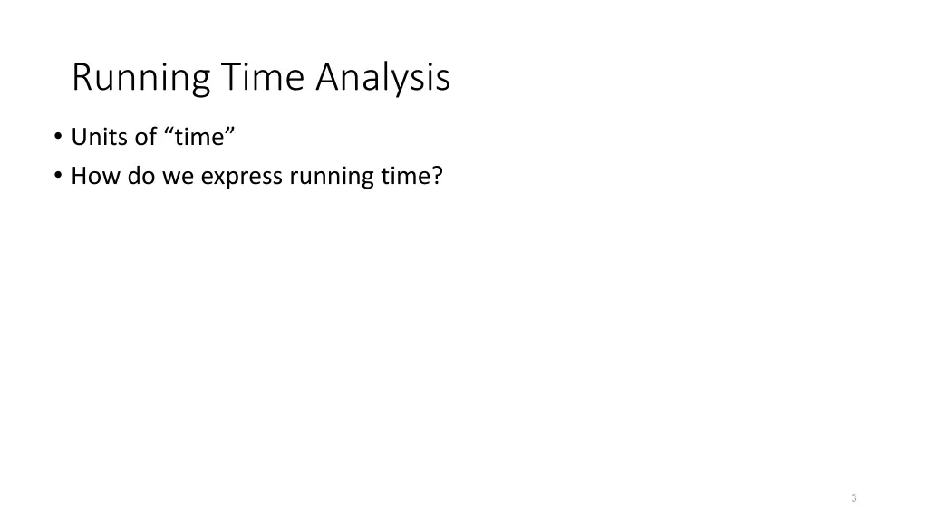 running time analysis