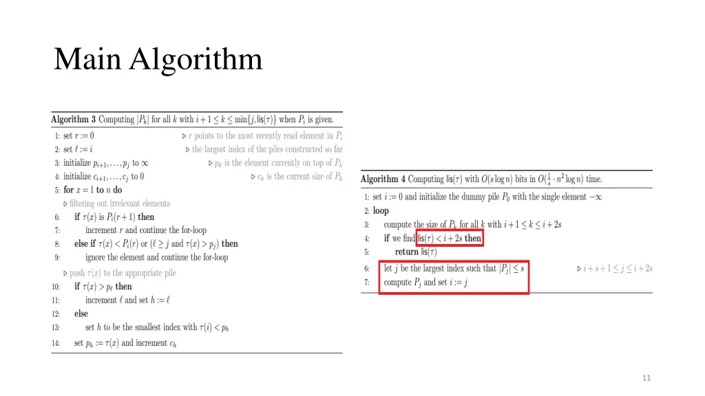main algorithm 1