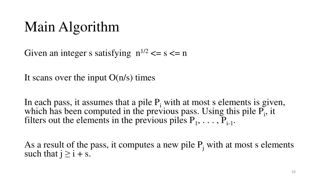main algorithm