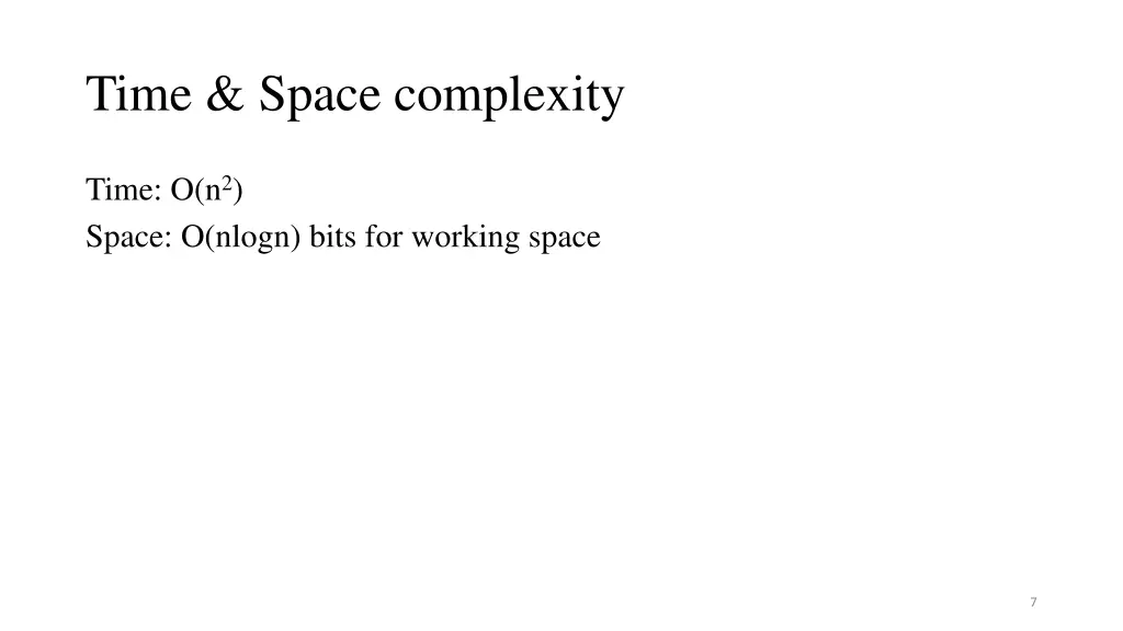 time space complexity 1