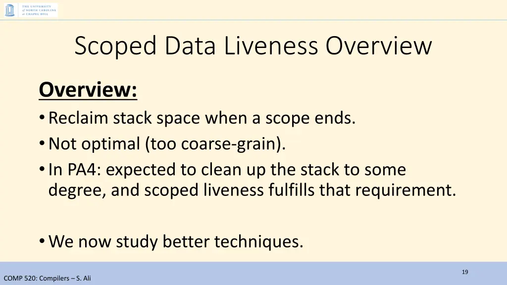 scoped data liveness overview