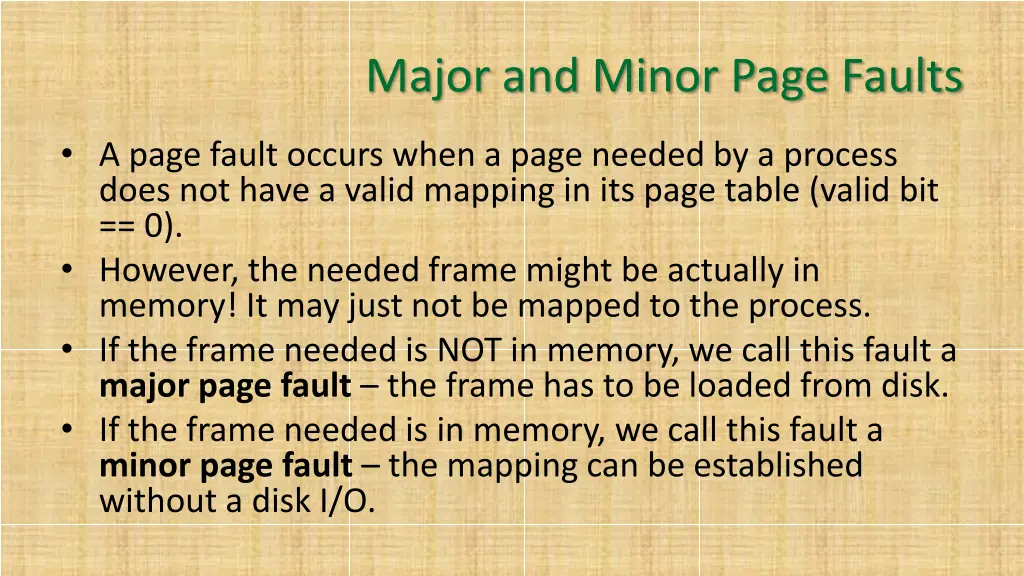major and minor page faults