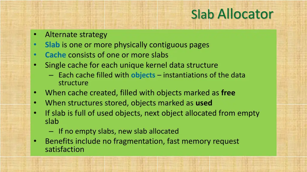 slab allocator