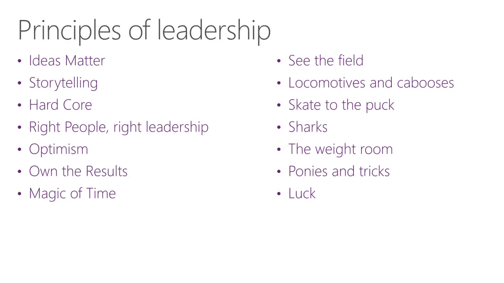 principles of leadership ideas matter