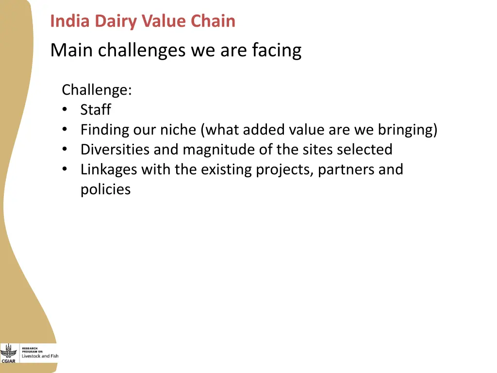 india dairy value chain main challenges