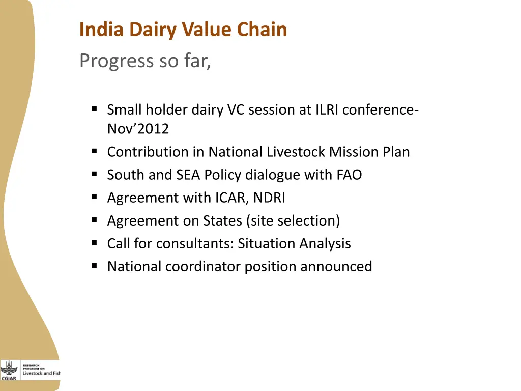 india dairy value chain progress so far