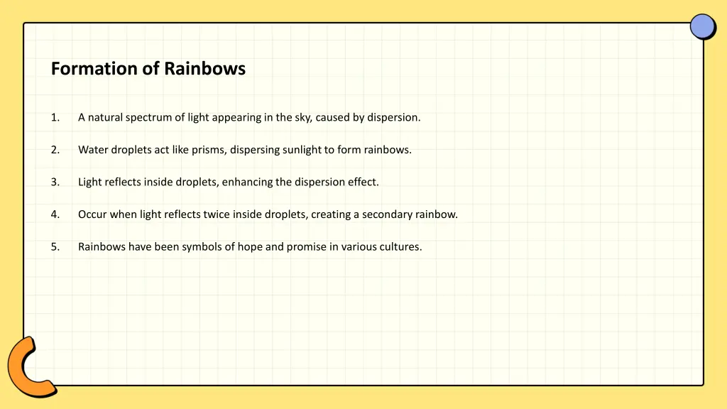 formation of rainbows
