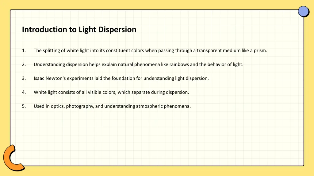 introduction to light dispersion