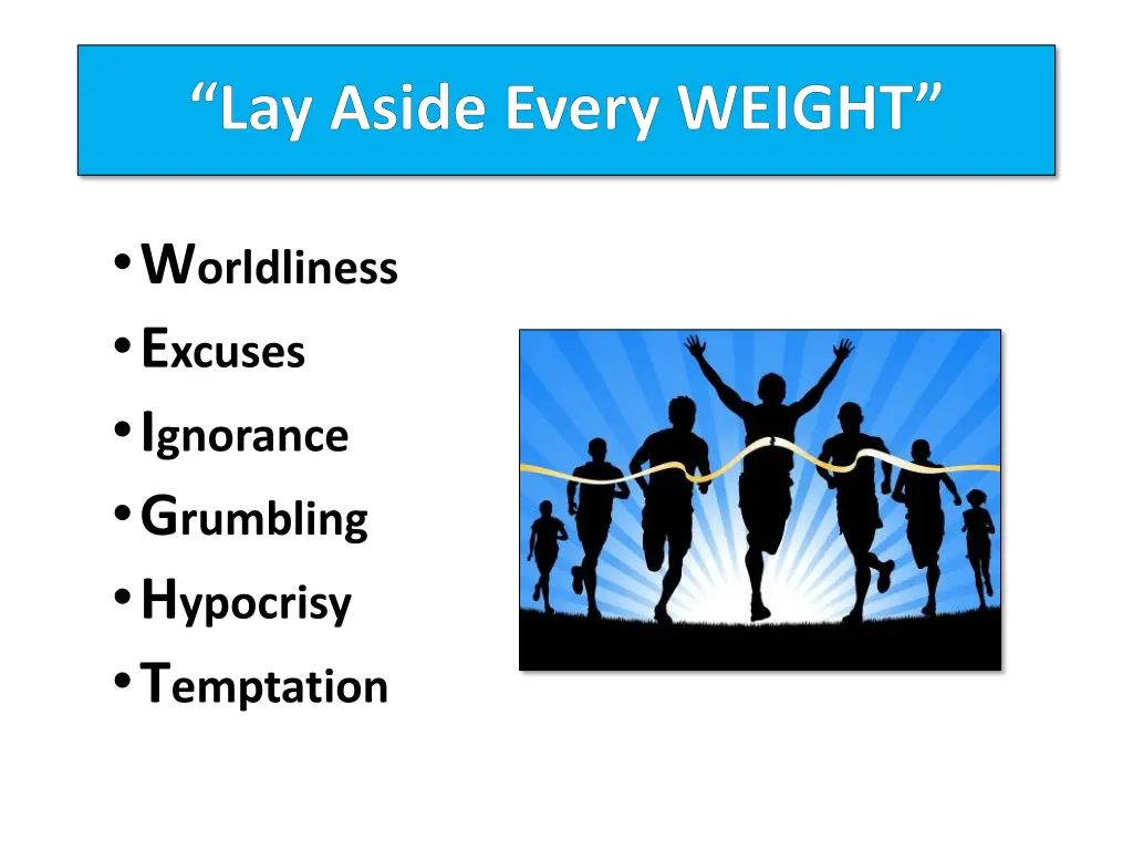 lay aside every weight 1